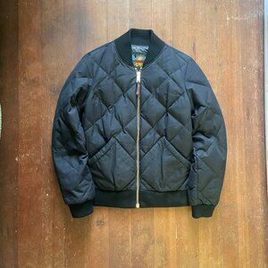 Eddie Bauer Down Skyliner Quilted Bomber Jacket Women Black